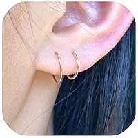 Gold Hoop Earrings for Women Dainty Gold Earrings, 14k Gold Filled Small Hoop Earrings for Women Men Girls Hypoallergenic Gold Jewelry Gifts for Her, 10mm 20G