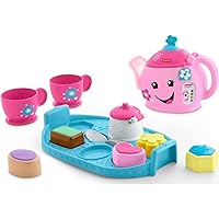 Fisher-Price Laugh & Learn Toddler Learning Toy Sweet Manners Tea Set with Smart Stages for Pretend Play Ages 18+ Months