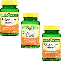 Selenium 200 mcg, 100 Tablets by Spring Valley (3 Pack)