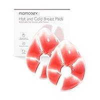 Momcozy Large Reusable Breast Therapy Packs, Temp-Sensing Hot and Cold Gel Breast Pads, Breastfeeding Essentials for Relieve Clogged Ducts, Nipple Pain, Improve Milk Flow, Engorgement, 2 Pack