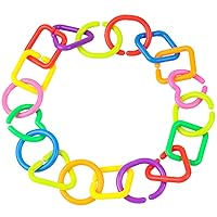 ERINGOGO 75pcs Geometric Chain Buckle Cot Toy Puzzle Toys Links Chain Rings Toys Geometric Linking Chains Toys Childrens Toys Sensory Toys Pe Crib Connecting Ring