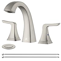 HOMELODY Widespread Bathroom Faucet with Pop Up Drain, 3 Holes Sink 8 Inch 2 Handle Washbasin Faucet Set for rv Laundry Lavatory Restroom Brushed Nickel