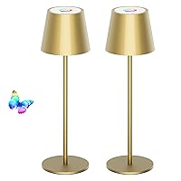 Aipsun Cordless Table Lamp 2 Pack Modern LED Rechargeable Battery Operated Table Lamp Waterproof Stepless Dimming Touch Lamp for Home/Outdoor
