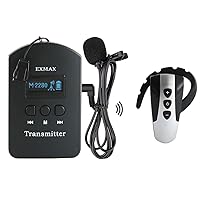 EXMAX 2.4G Wireless Audio Tour Guide System Whisper Microphone Voice Transmission Church Translator Interpreter Device Simultaneous Interpretation System Assisted Listening (1 Transmitter 1 Receiver)