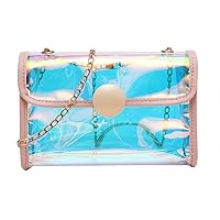 BESTOYARD 1pc Shoulder Bags Wallets Summer Purse Transparent Bag Tote Handbags Girls Purse Daughter Gifts Cellphone Wallet Chain Mini Bag Pvc Women's Fashion Shopping Bag Pink