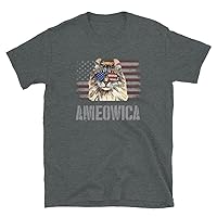 American Curl Cat Funny Ameowica Retro USA American Flag T-Shirt