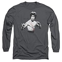 Bruce Lee Long Sleeve T-Shirt Confrontation Stance Charcoal Tee