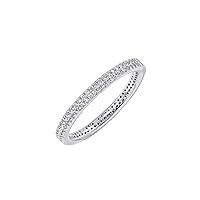 Amazon Essentials 14K Gold or Rhodium Plated Double Row Pave Eternity Ring