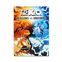 Tic Tac K.O. : Dragons vs. Unicorns Base Game - Quick-to-learn team card game for kids, teens, & adults - Adorably ruthless twist on Tic Tac Toe - 2-4 players - Great for game night