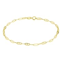CARISSIMA Gold Women's 9ct Yellow Gold 2.5mm Small Square Rambo Chain Necklace/Bracelet