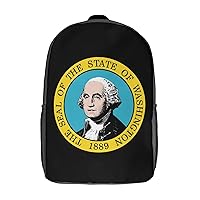 Washington State Seal 17 Inches Travel Backpacks Funny Shoulder Bag Lightweight Daypack