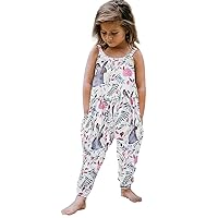 Kids Clothes Toddler Girls' Romper Baby Sleeveless Playsuit Solid Long Pants with Pocket Jumpsuits Casual Overalls