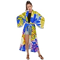 CowCow Womens Beach Cover up Swimsuit Kimono Cardigan Hibiscus Hawaii Flowers Floral Summer Tropical Leafs Pattern