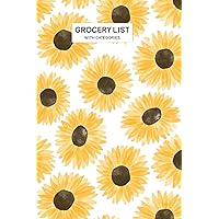 Grocery List With Categories: Organized by Category Section Making It Easy to Jot Items Down as Well as Find Them 11 Essential Categories Small Size Cute Gift for Sunflower Lover