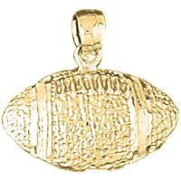 18K Yellow Gold Football Pendant, Made in USA