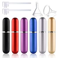 Rocutus 6 Pack Perfume Bottle Mini Refillable Perfume Atomizer Bottle,Empty Spray Bottle in 5 ml Compatible with 2 Pieces Perfume Dispenser Pump and 2 Funnel Filler for Travel Purse (colorful 1)
