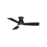Fanimation Hugh - 44 inch - Dark Bronze with Dark Bronze Blades with LED Light Kit and Wall Control - Wet Rated - 220V - FPS8332DZW-220