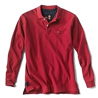 Orvis Signature Long-Sleeve Polo Shirts for Men - Piqué Cotton Fabric with Underarm Gussets and Odor Protection, Tall