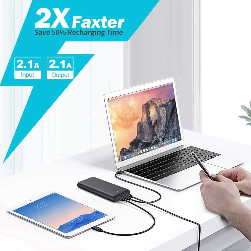 Portable Charger 26800mAh【2022 Upgrade High Capacity】Power Bank Ultra Compact External Battery Pack Backup with 4 LED Lights,Dual USB High-Speed Charging Compatible with iPhone 13 Samsung Android etc