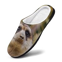 Mongoose Women Cotton Slippers Warm Plush House Shoes Non-Slip Sole For Indoor Outdoor