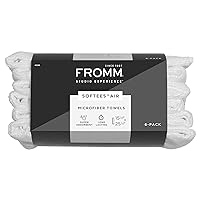 Fromm Softees Air Microfiber Lightweight Salon Hair Towels for Hairstylists, Barbers, Spa, Gym in White, 15.5