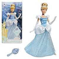 Store Official Princess Cinderella Classic Doll for Kids, 11 ½ Inches, Includes Brush with Molded Details, Fully Posable Toy in Masquerade Gown - Suitable for Ages 3+