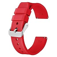 BISONSTRAP Sport Silicone Watch Band 18mm 20mm 22mm 24mm, Quick Release Rubber Replacement Band for Men Women Bracelet