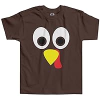 Threadrock Little Girls' Thanksgiving Turkey Face Toddler T-Shirt