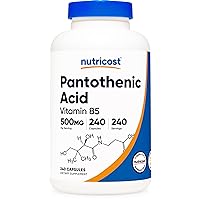 Nutricost Pantothenic Acid (Vitamin B5) 500mg, 240 Capsules