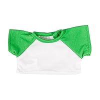 White Tee w/Green Sleeve Fits Most 8