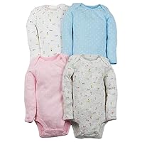 Carter's Baby 4 Pack Long Sleeve Bodysuit Set, Floral, Newborn