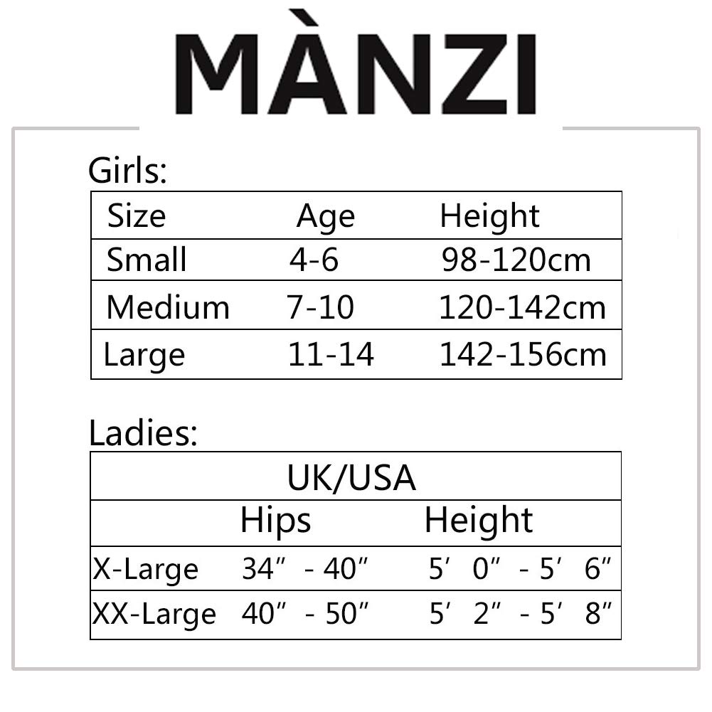 MANZI 3 Pairs Women's Girls' Basic Convertible Transition Ballet Dance Tights 40-Denier