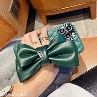 Classic Leather Bow Wristband Holder Soft Case for iPhone 12 13 11 Pro MAX XS XR X 7 8 Plus Back Cover,for iPhone 13,Green