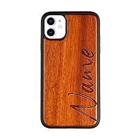 Rosewood Wooden Case Compatible with iPhone 12 Personalized Engraved with Your Name, Protector Compatible with iPhone 12 Customizable, Case Compatible with iPhone Customized Rosewood