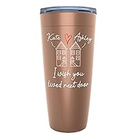 Personalized Friendship Copper Tumbler 20 Oz - I Wish You Lived Next Door - Personalized Name Funny Quote for Best Friend