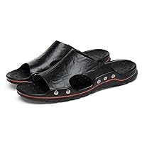 flip flop,Leather Slippers Men Big Size Slip On Casual Shoes Summer Breathable Outdoor Mens Slides Comfortable Beach Sandals