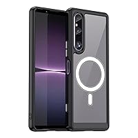 Super Slim Case for Sony Xperia 1 V, Supports Wireless Charging Protective Case Transparent Shockproof Protective Case,Black