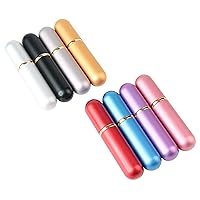 8 Pack Essential Oil Inhaler Aluminum Aromatherapy Nasal Inhalers Tubes with 8 Cotton Wick Empty Refillable Portable Milti-Color Inhaler Tubes for Travel