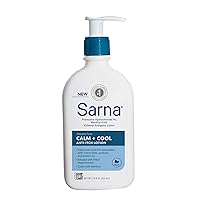 Sarna Calm + Cool Anti-Itch Lotion, Soothe and Relieve Pain and Itch from Insect Bites, Sunburn, & Poison Ivy, Contains 1% Pramoxine Hydrochloride, 0.5% Menthol, Vegan, Steroid-Free, 7.5oz