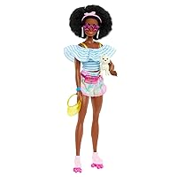 Barbie Day & Play Doll With Fashion Roller Skates, Sporty Look, Toy +3 Years (Mattel HPL77)