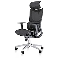 Ergonomic Office Chair with 3D Armrest, Big and Tall Computer Desk Chair with Adjustable Headrest, Seat Depth, Lumbar Support, Home Office Gaming Chair