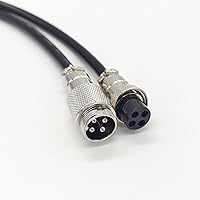 16.4 ft GX16 4 Pin Cable Male to Female Head Aviation Cordset, GX16 4 Pin Panel Mount Circular Metal Aviation Connector Adapter Female to Male 20AWG (5Meter)