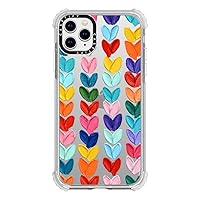CASETiFY Ultra Impact iPhone 11 Pro Max Case [9.8ft Drop Protection] - Polka Daub Hearts - Clear