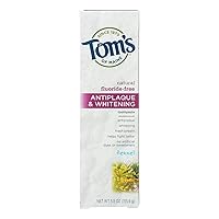 Tom's of Maine Fluoride-Free Antiplaque & Whitening Natural Toothpaste, Fennel, 5.5 oz.