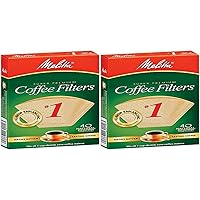 Melitta 620122#1 40 Count Natural Brown Cone Coffee Filters, Brown (Pack of 2)