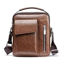 DFHBFG Crossbody Leather Messenger Bag Vintage Casual Business Shoulder S Zipper Handbag Briefcase Tote