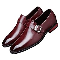 Mens Dress Shoes Moccasins for Men Slip On Leather Monk Straps Shoes Smoking Slipper Classic Vintage Loafers
