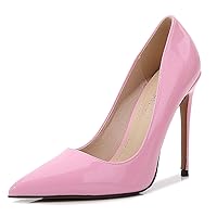 Womens High Heels Classic Pointed Closed Toe Heels Slip On Stiletto Pumps Elegant Classy Wedding Bridal Party Dress Shoes
