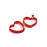 Norpro - 999R Norpro Silicone Heart Pancake/Egg Rings, 2 Pieces, One Size, Red