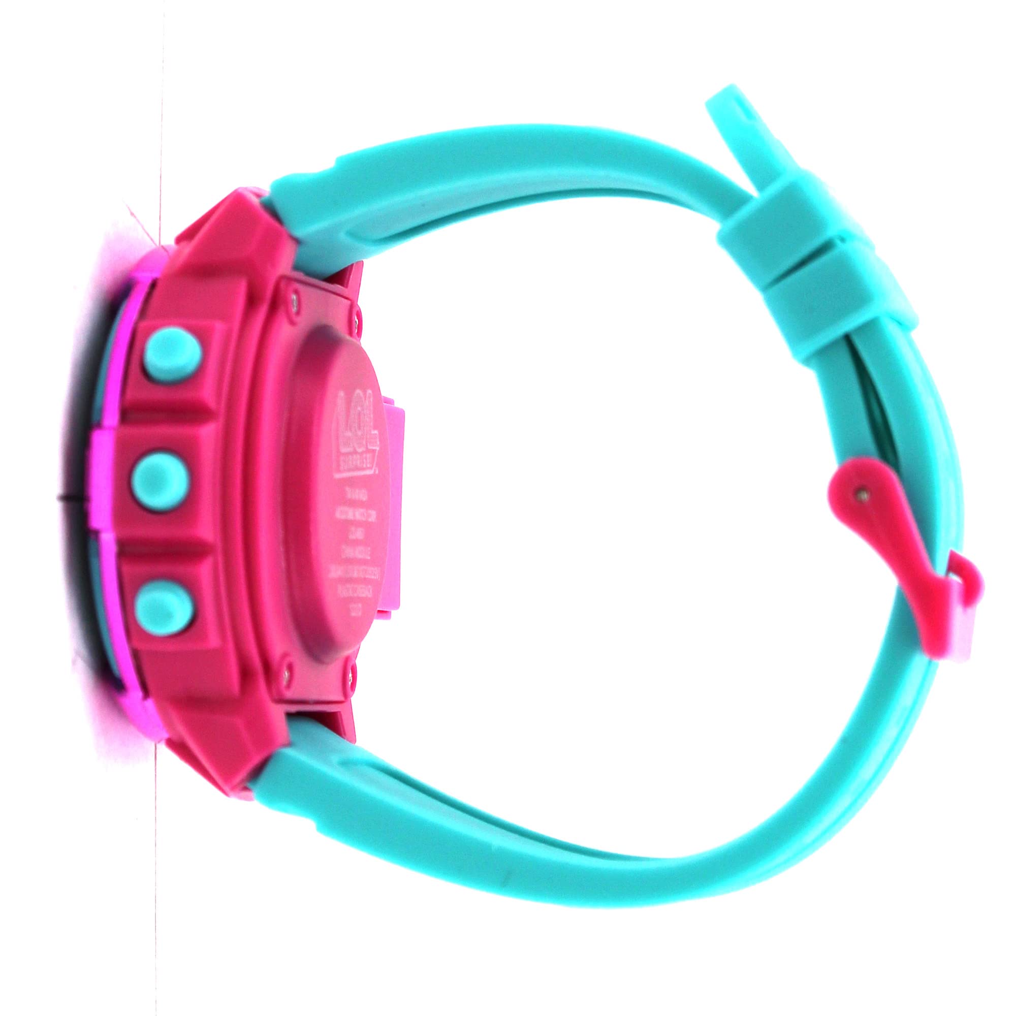 Accutime Kids MGA LOL Surprise Pink & Turquoise Digital LCD Quartz Wrist Watch with Flashlight, Turquoise Strap for Girls, Boys, Kids (Model: LOL4661AZ)